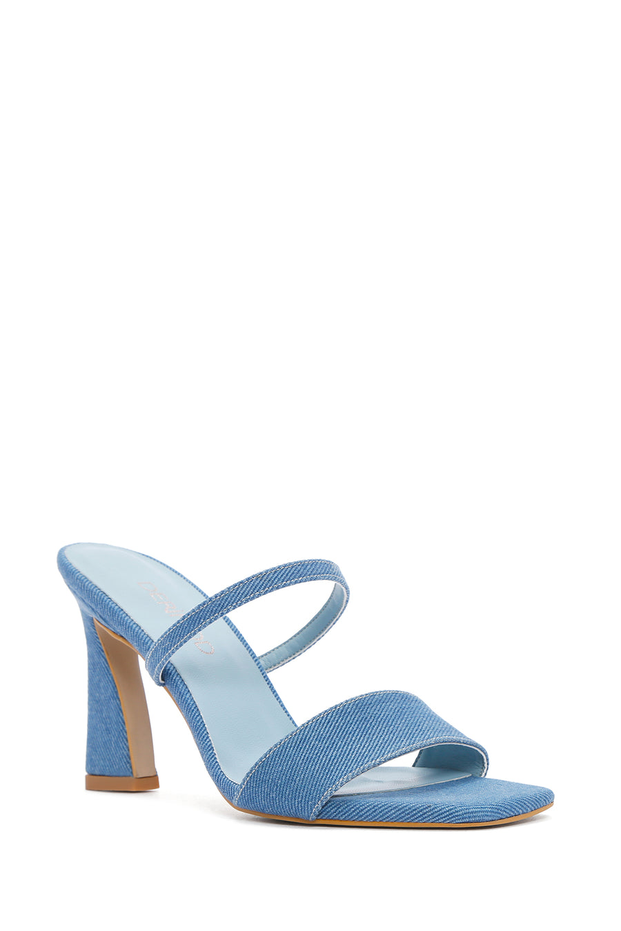 Women's Blue Thin Heeled Slippers