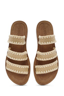 Women's Beige Straw Slippers | Derimod