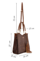 Women's Tan Printed Long Strap Shoulder Bag | Derimod