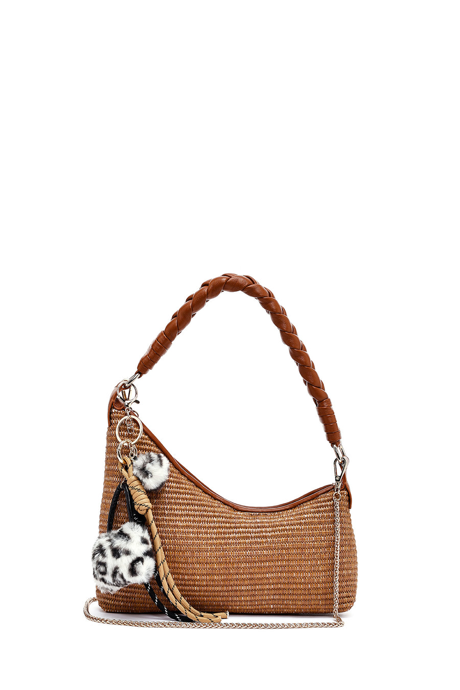 Women's Brown Accessory Straw Shoulder Bag 25SBD2926M7 | Derimod