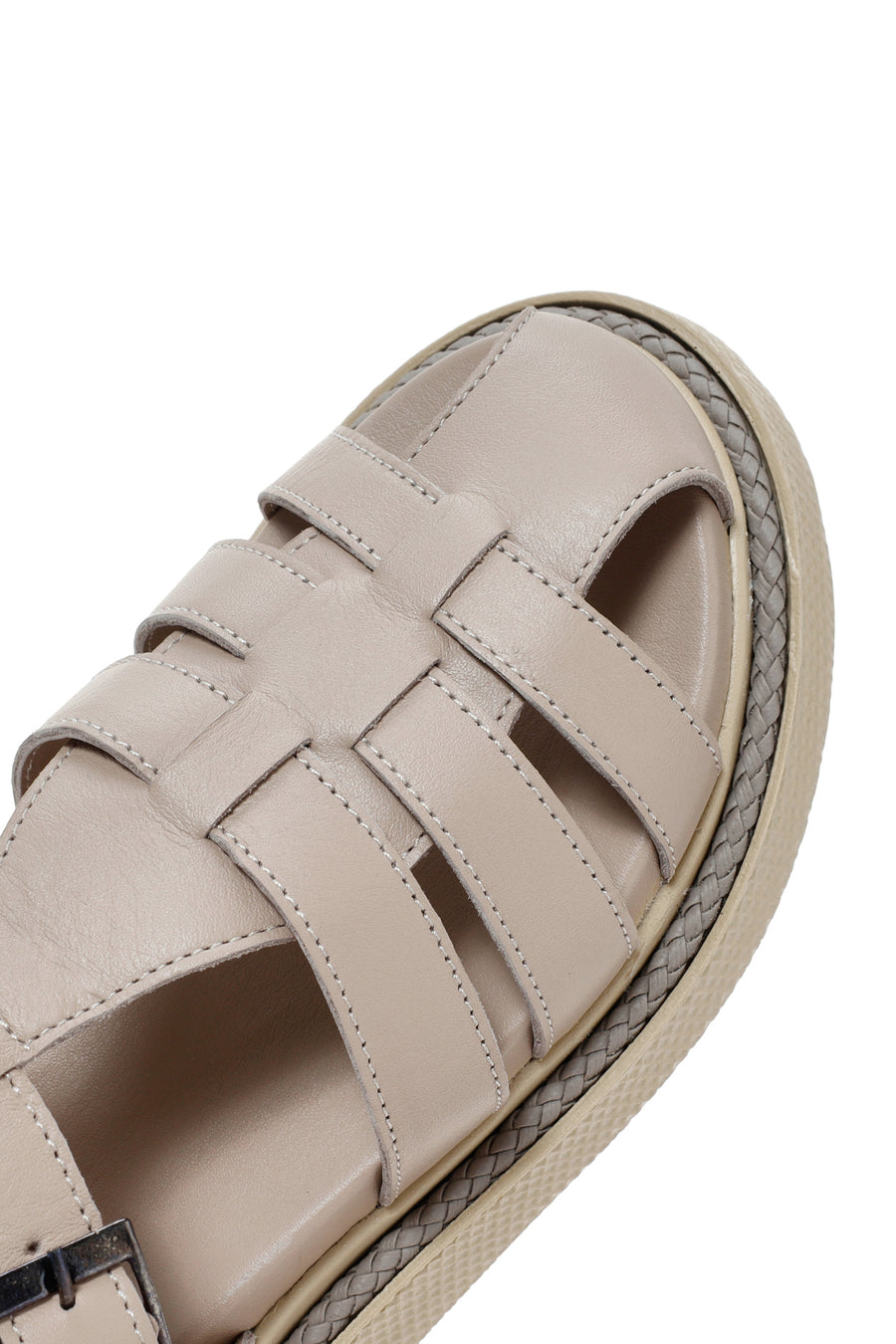 Kadın Vizon Bantlı Deri Comfort Sandalet