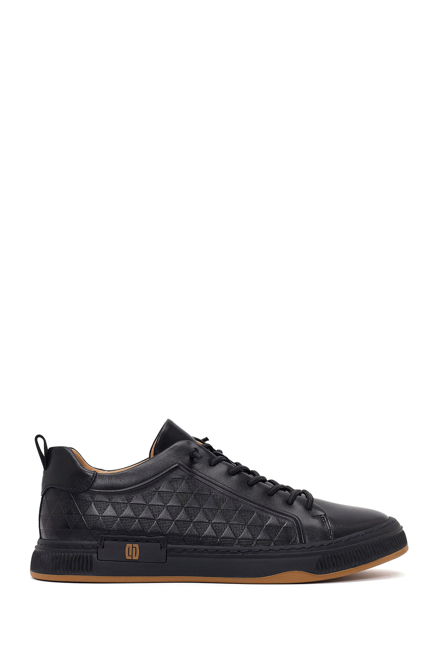 Erkek Siyah Bağcıklı Baskılı Deri Sneaker 26SFD698618 | Derimod