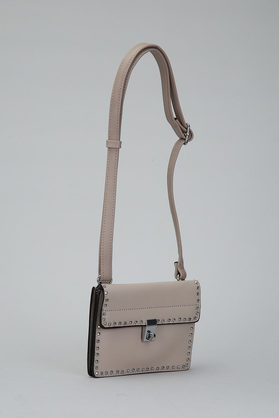 Women's Crossbody Bag with Staple Detail