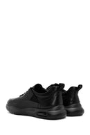 Erkek Siyah Bağcıklı Deri Casual Sneaker | Derimod