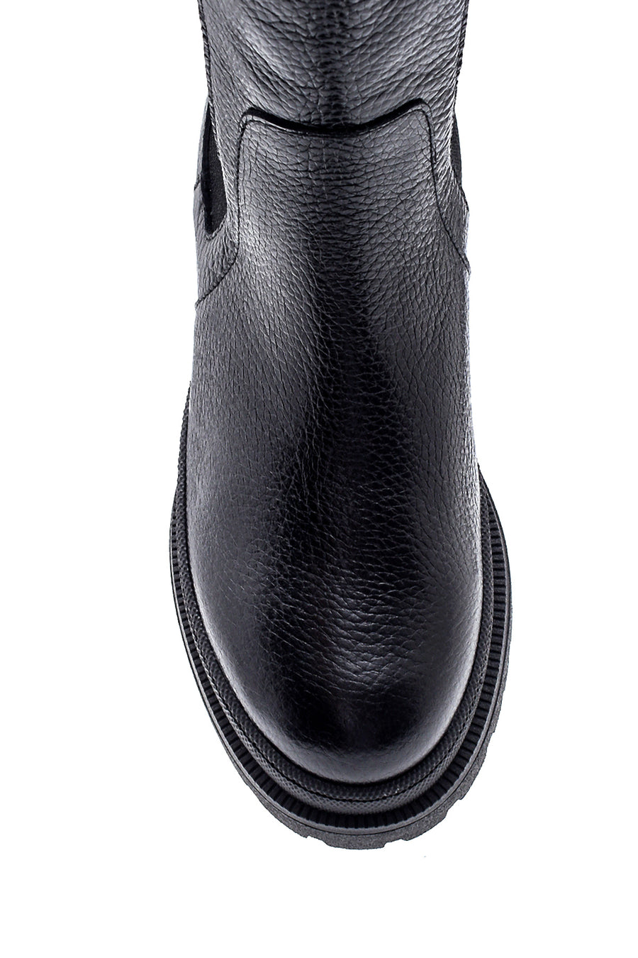 Women's Leather Thick Soled Long Chelsea Boots