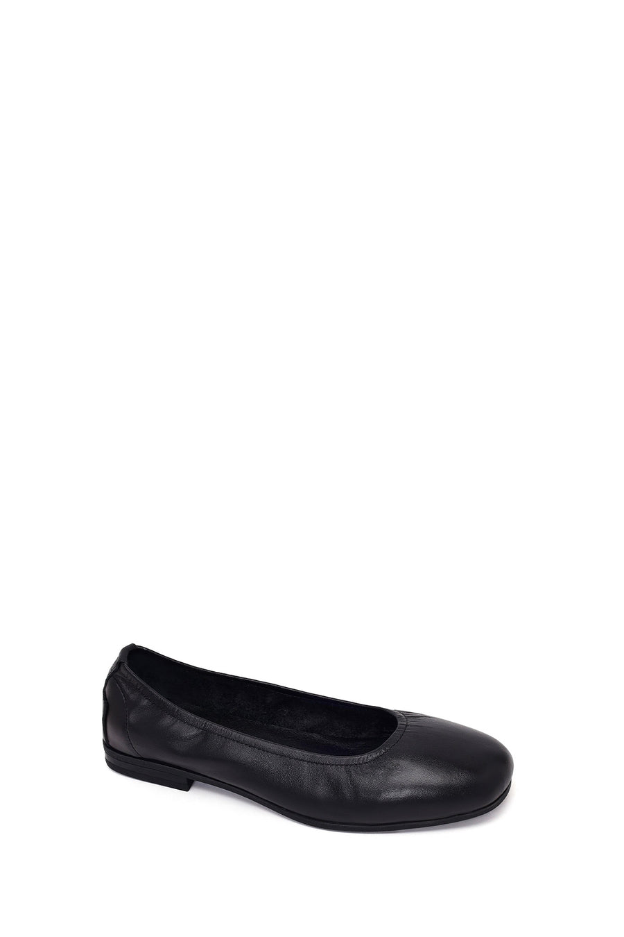 Woman Black Leather Ballet Flat