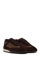 Woman Brown Lace-up Suede Leather Sneaker | Derimod
