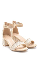 Women's Straw Look Heeled Sandals | Derimod