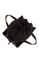 Male Brown Long Strap Leather Briefcase | Derimod