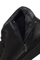 Men's Black Zippered Thick-Soled Leather Sports Boots | Derimod