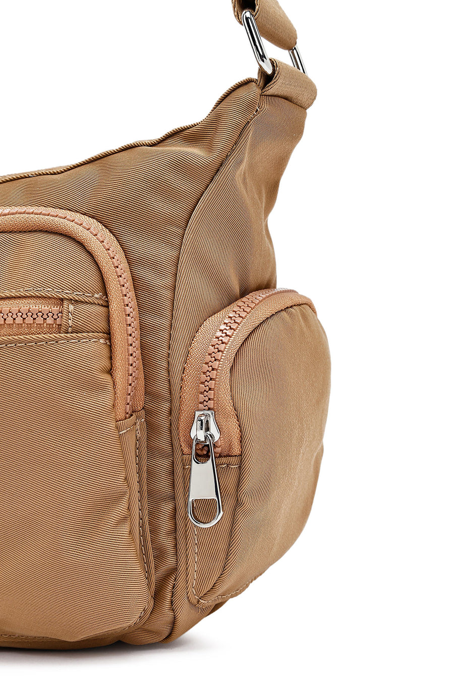 Women's Beige Fabric Crossbody Bag