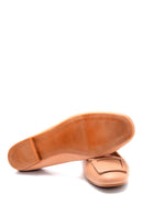 Women's Leather Buckle Detailed Ballerinas | Derimod