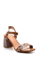 Women's Crocodile Patterned Heeled Shoes | Derimod