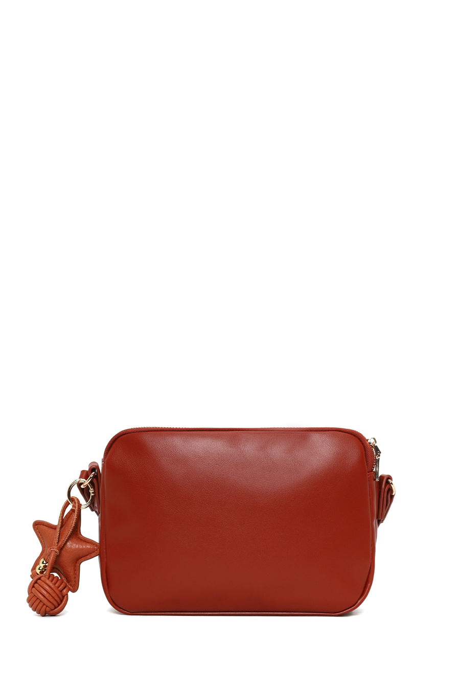 Woman Dark Orange Long-Strap Crossbody Bag