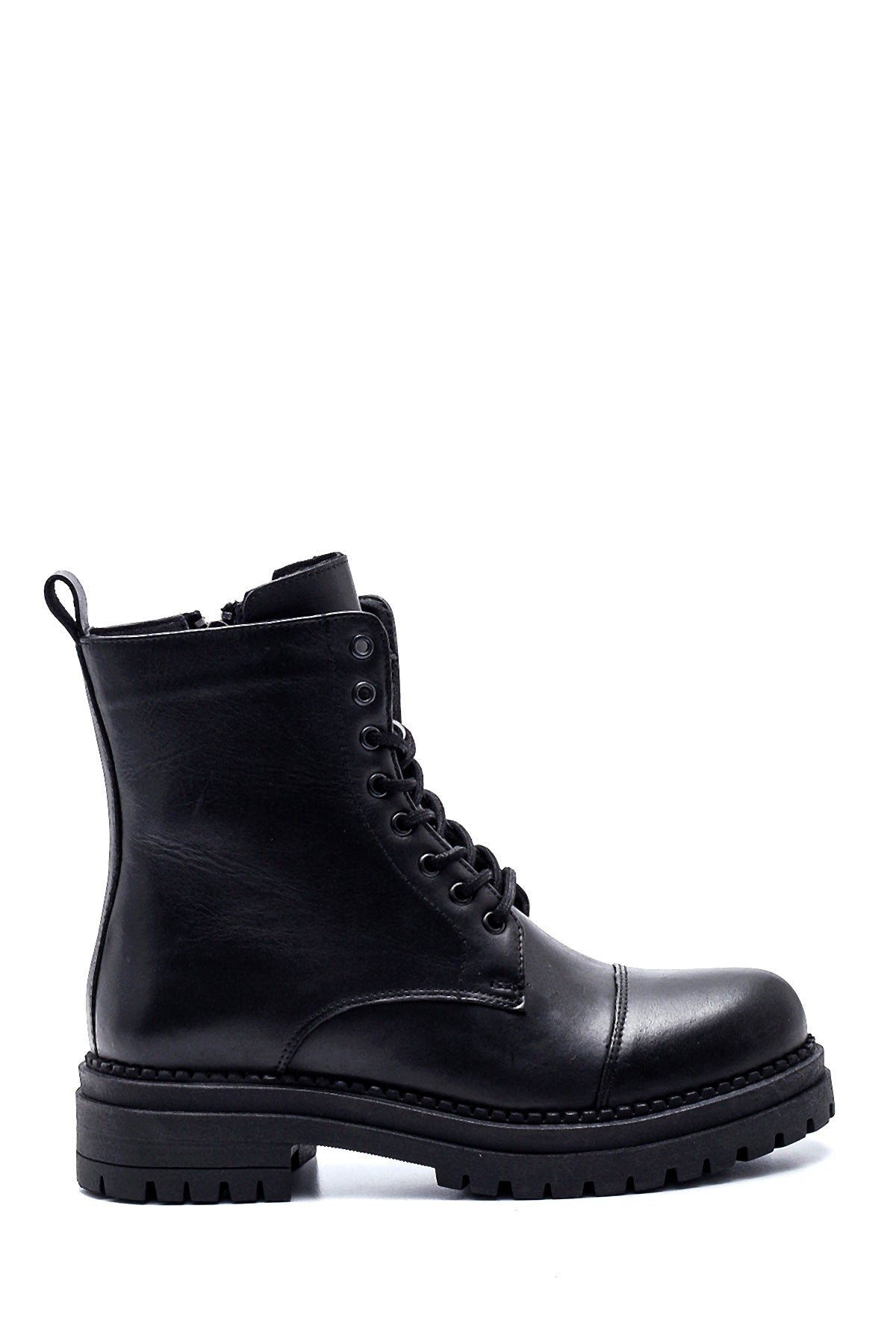 Women's Leather Zippered Boots 21WFD510618 | Derimod