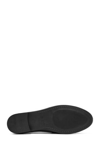 Kadın Siyah Toka Detaylı Deri Maskülen Loafer