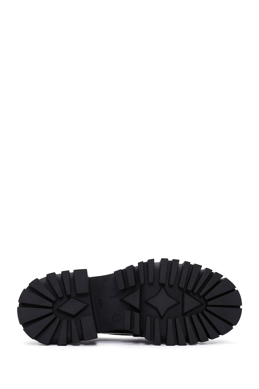 Women's Black Buckle Detailed Leather Masculine Loafer