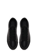 Erkek Siyah Bağcıklı Deri Sneaker | Derimod