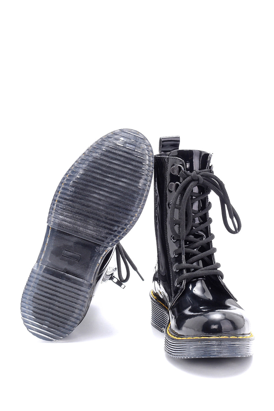 Women's Transparent Sole Patent Leather Boots