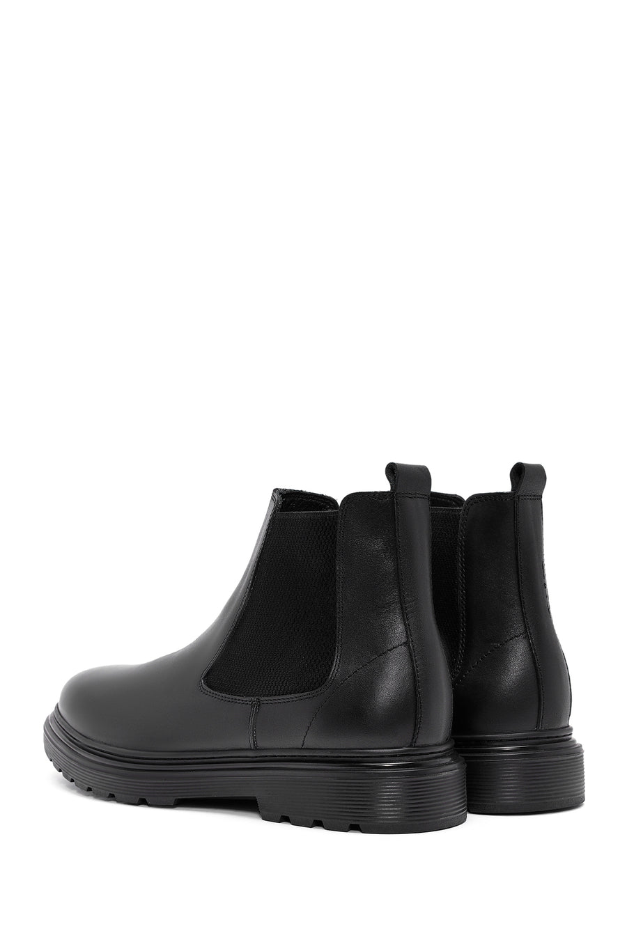 Derimod Fly Male Black Thick-Soled Leather Chelsea Boots