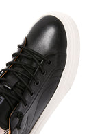 Male Black Lace-Up Leather Sneaker | Derimod