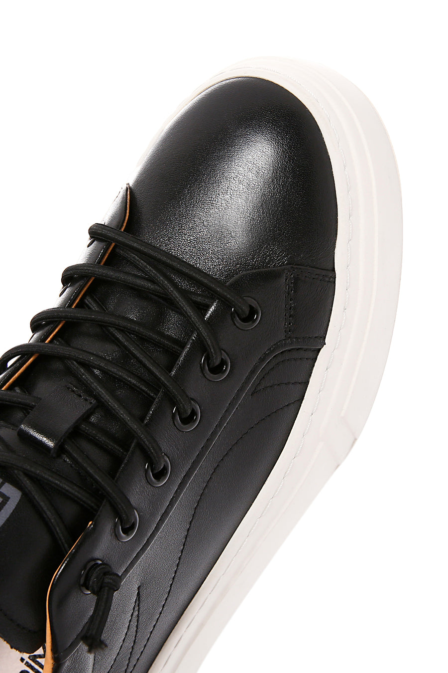 Men's Black Lace-up Leather Sneaker