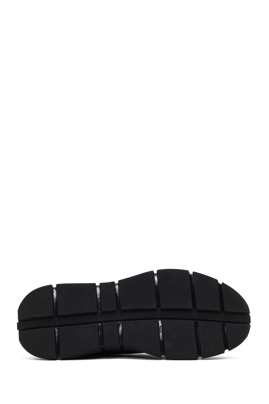 Erkek Siyah Bağcıklı Kalın Tabanlı Deri Sneaker