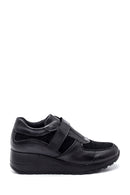 Women's Black Wedge Heel Comfort Leather Shoes | Derimod