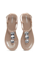 Women's Pink Stone Flip Flops Sandals | Derimod