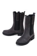 Women's Anthracite Suede Leather Chelsea Boots | Derimod