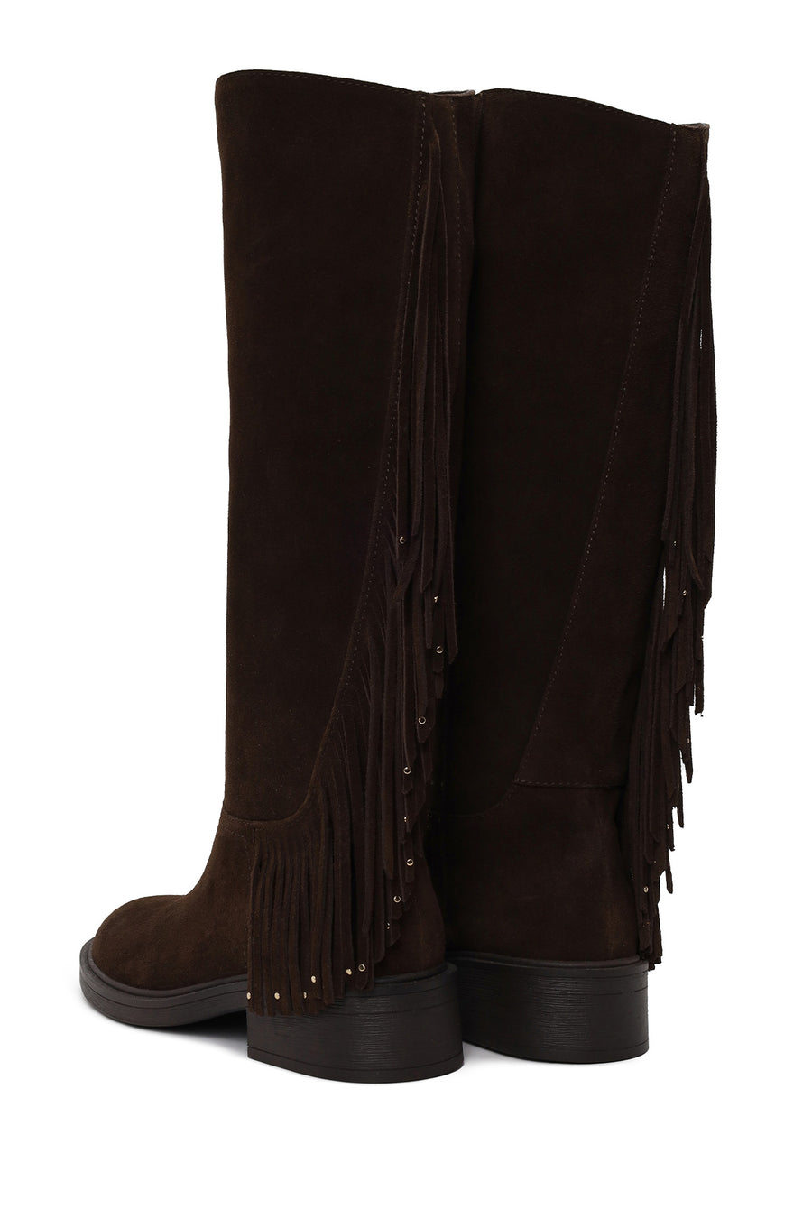 Woman Brown Tasselled Suede Boots