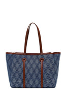 Woman Blue Jean Fabric Long-Strap Shoulder Bag | Derimod