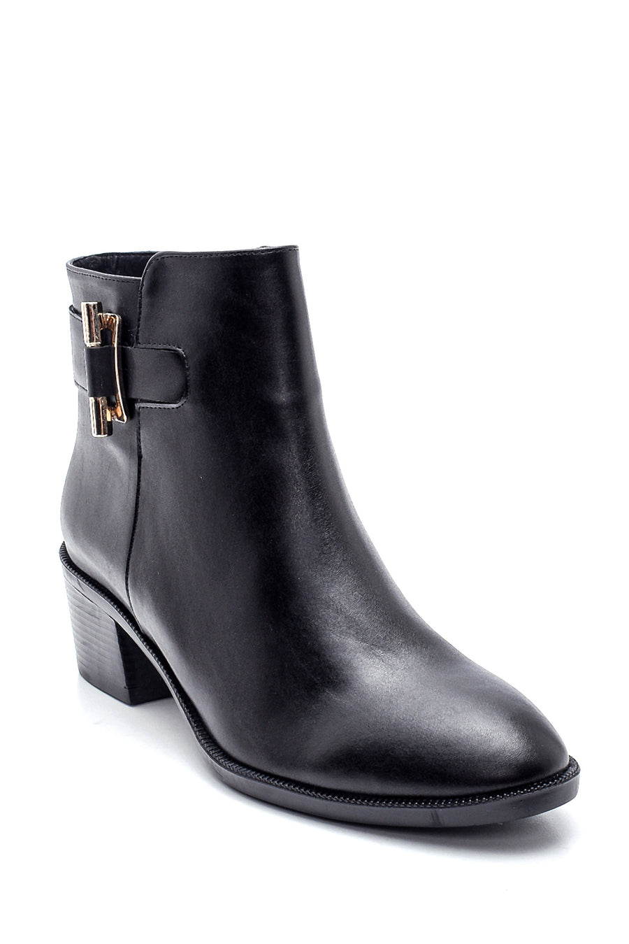 Women's Buckle Medium Heel Boots