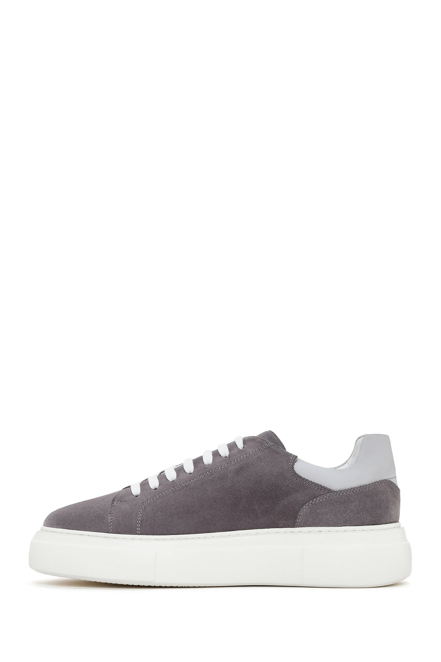 Men's Gray Thick Soled Suede Leather Sneaker