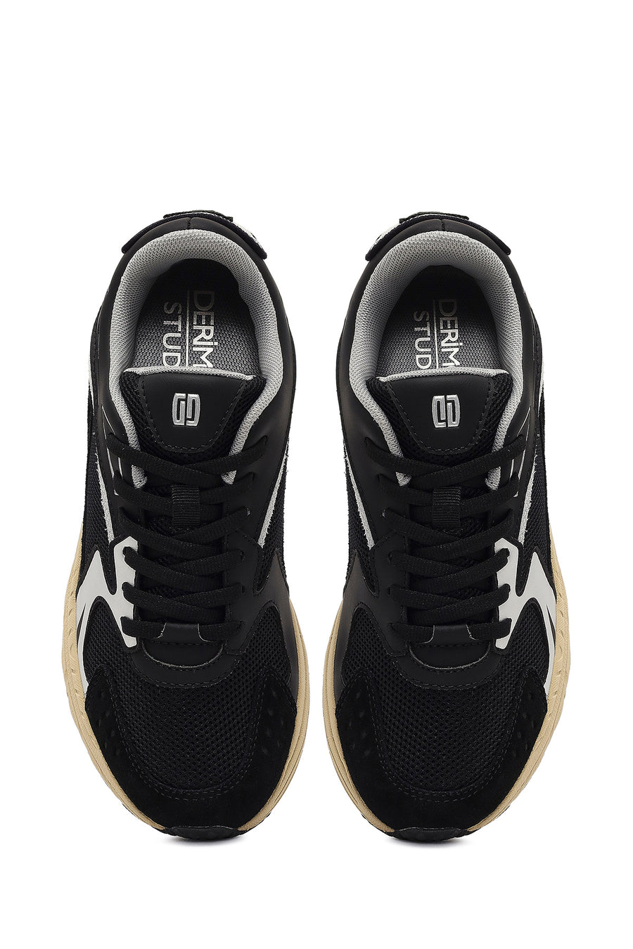 Derimod Studio Kadın Siyah Bağcıklı Kalın Tabanlı Sneaker