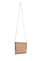 Women's Gold Long Chain Strap Stone Evening Clutch Bag | Derimod