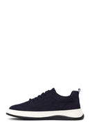 Erkek Lacivert Bağcıklı Kumaş Sneaker | Derimod