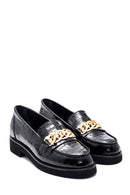 Kadın Deri Zincirli Kroko Loafer | Derimod