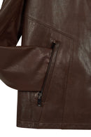 Insignia Male Brown Leather Jacket | Derimod