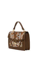 Woman Brown Long Strap Printed Shoulder Bag | Derimod