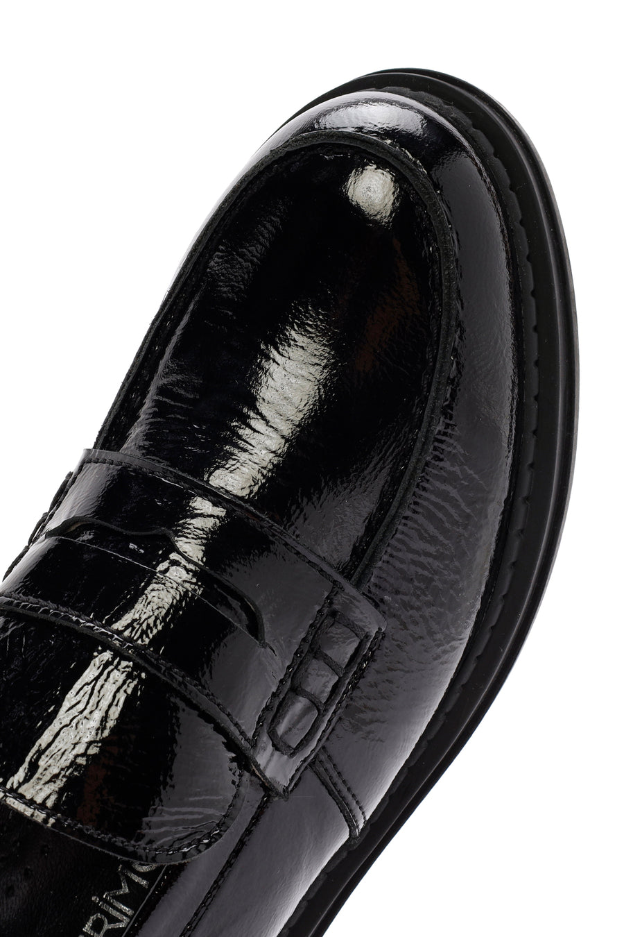 Women's Black Patent Leather Masculine Loafer