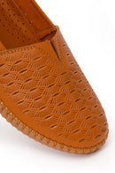 Woman Tan Leather Comfort Loafer | Derimod
