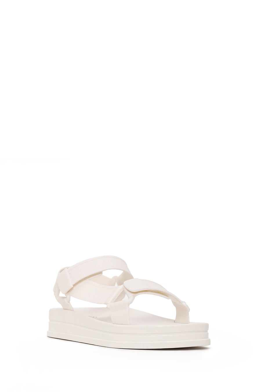 Women's White Strapped Chunky Sole Jelly Sandals