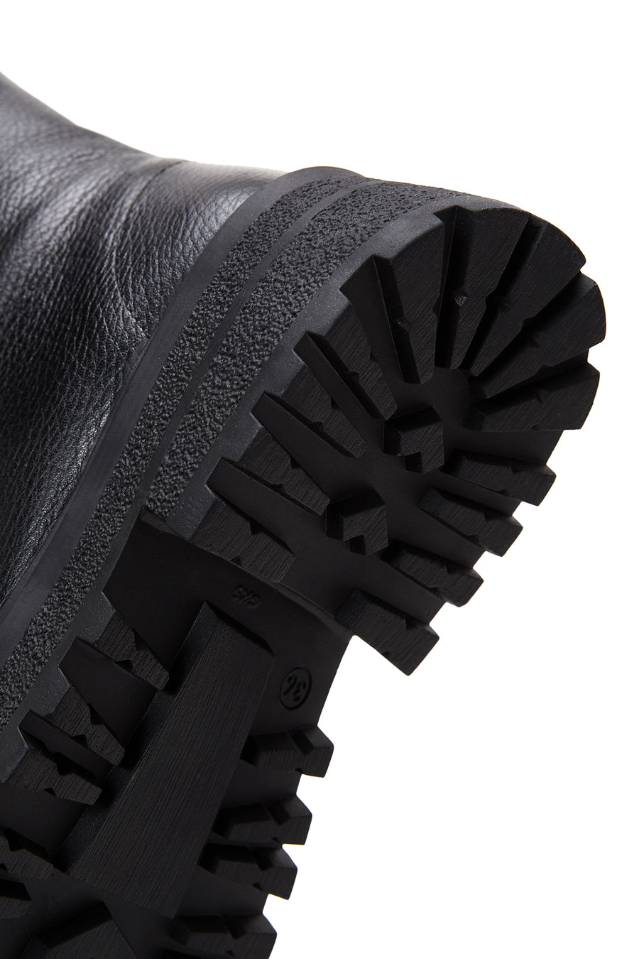 Women's Black Leather Zippered Flat Boots