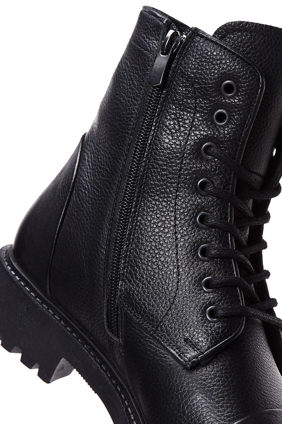 Men's Black Leather Boots Flat Boots