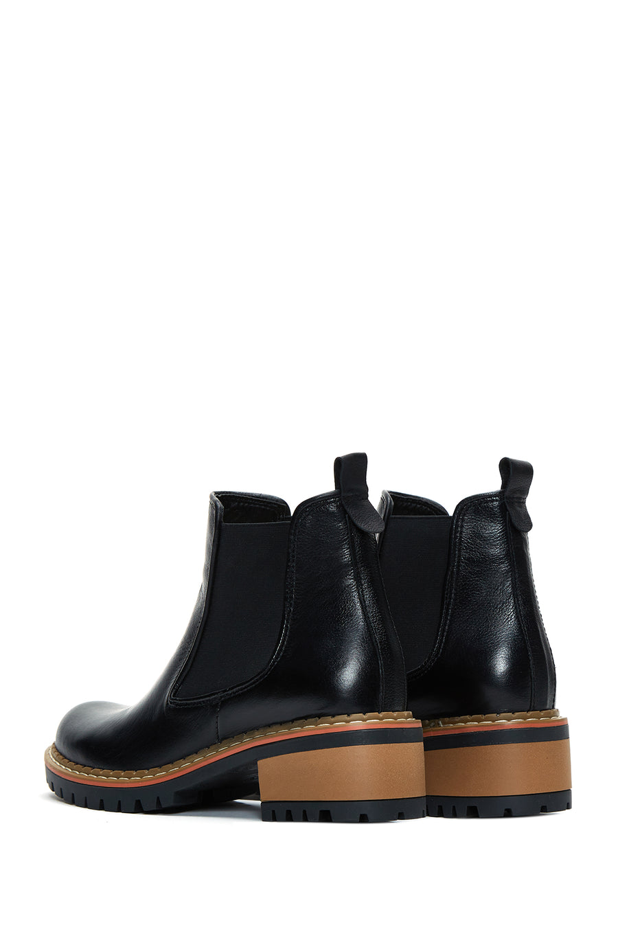 Women's Black Leather Classic Flat Boots