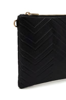 Woman Black Long Chain Strap Quilted Clutch Bag | Derimod