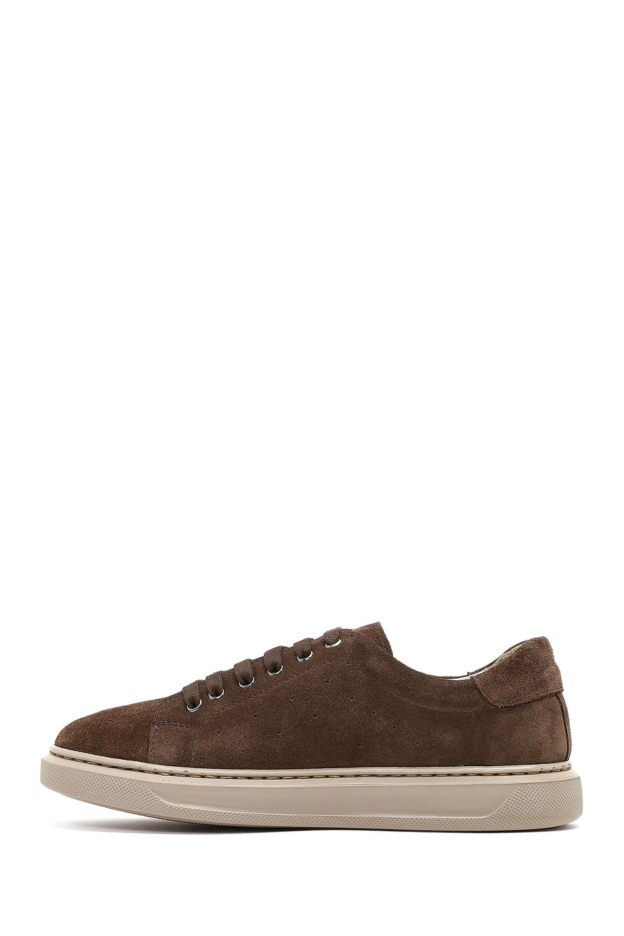 Women's Brown Lace-Up Suede Leather Sneaker