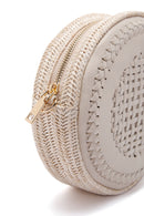 Women's White Long Strap Braided Mini Crossbody Bag | Derimod