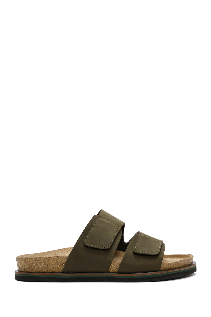 Men's Khaki Nubuck Leather Slippers